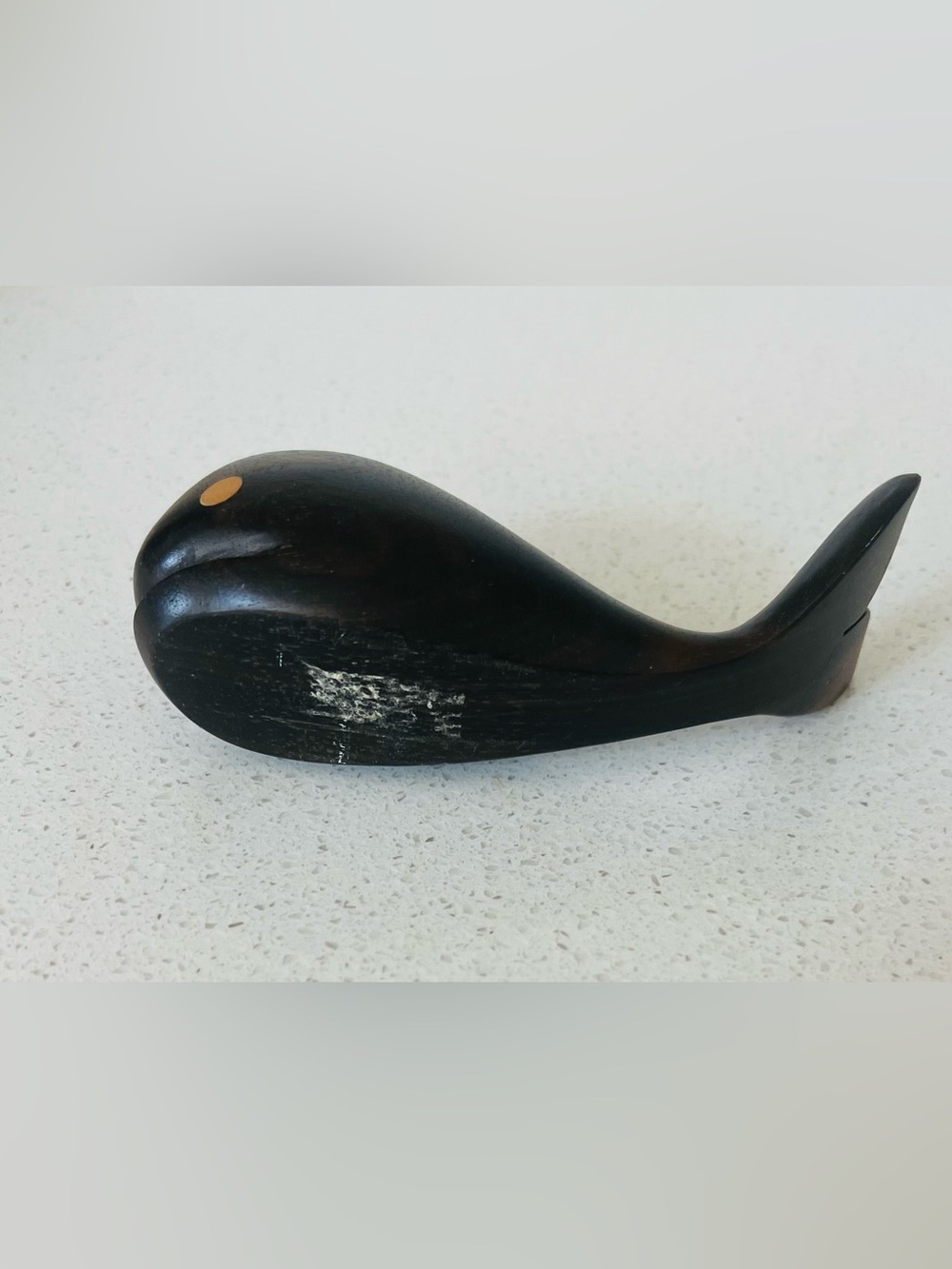 Hand Carved Wooden Whale Figurine Nautical Coastal Beach House Decor - Picture 4 of 6